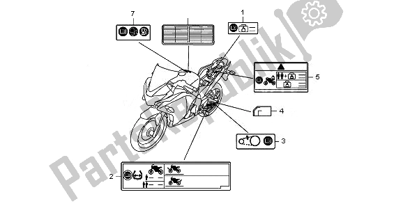 Todas las partes para Etiqueta De Precaución de Honda CBR 250 RA 2011