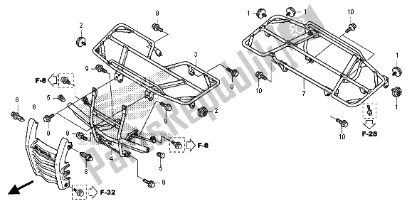 Toutes les pièces pour le Transporteur du Honda TRX 420 FE Fourtrax Rancher 4X4 ES 2013