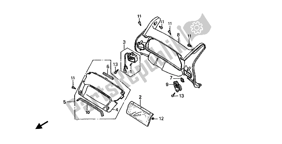 All parts for the Meter Panel (mph) of the Honda ST 1100 1993