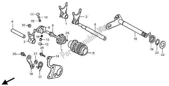Todas as partes de Tambor De Mudança De Marchas do Honda CR 500R 2001