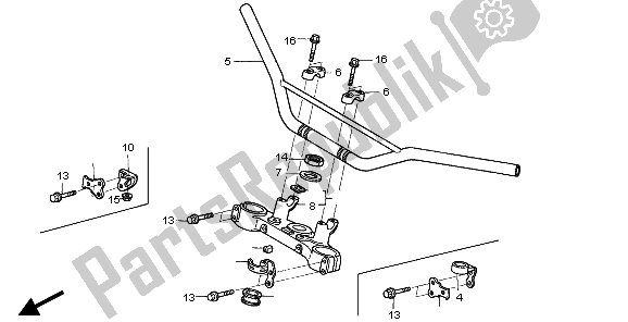 Todas las partes para Manejar Tubo Y Puente Superior de Honda XR 250R 1997