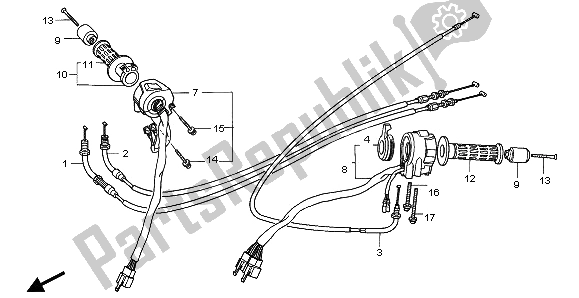 Todas las partes para Interruptor Y Cable de Honda CBR 1000F 1995