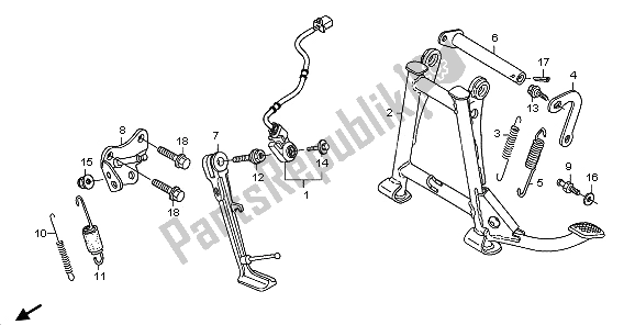 All parts for the Stand of the Honda ST 1300A 2009