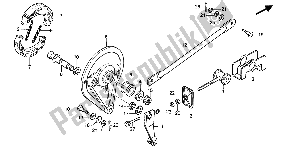 Todas las partes para Panel De Freno Trasero de Honda CR 80R2 1985