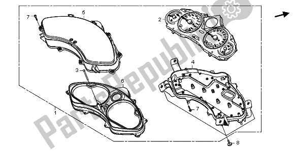 Todas las partes para Velocímetro (kmh) de Honda FJS 400D 2010