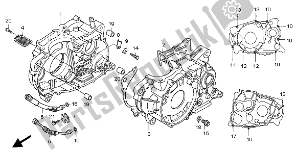 Alle onderdelen voor de Carter van de Honda NX 650 1998