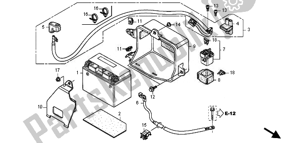 All parts for the Battery of the Honda XL 700V Transalp 2011