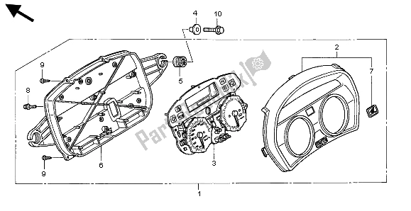 All parts for the Meter (kmh) of the Honda XL 1000V 2004