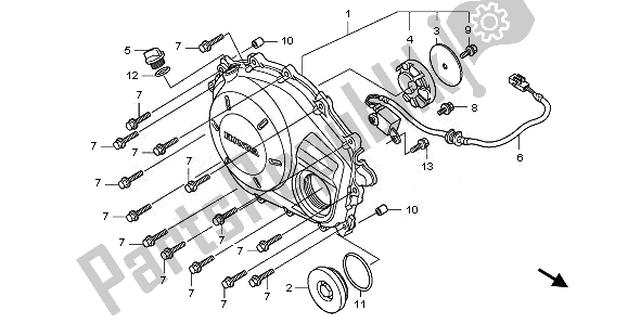 All parts for the Right Crankcase Cover of the Honda CBF 1000 FTA 2010