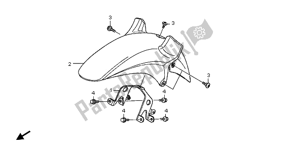 All parts for the Front Fender of the Honda XL 700V Transalp 2009