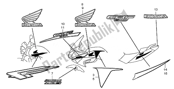 Alle onderdelen voor de Merk & Streep van de Honda CBF 600 SA 2010
