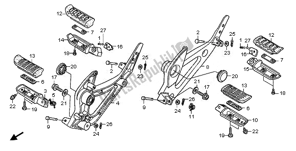 Tutte le parti per il Passo del Honda XL 1000 VA 2010