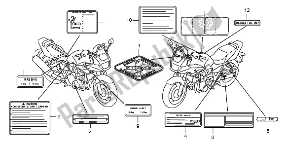 All parts for the Caution Label of the Honda CB 1300 SA 2008