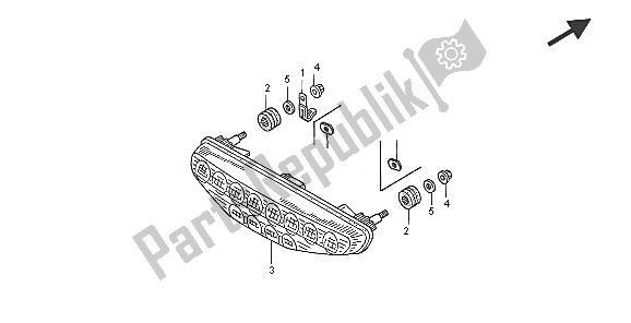 All parts for the Taillight of the Honda TRX 450R Sportrax 2005