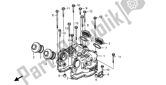 Alle onderdelen voor de Kleppendeksel van de Honda FX 650 1999