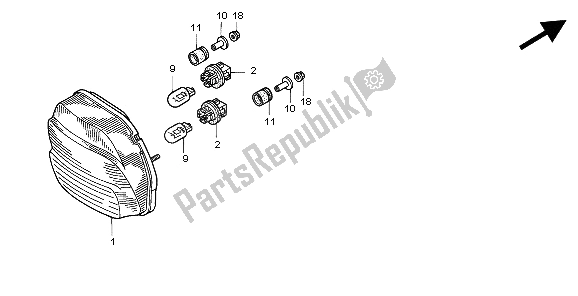 Toutes les pièces pour le Feu Arrière du Honda CBR 1100 XX 1999