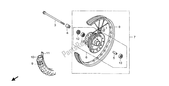 Tutte le parti per il Ruota Anteriore del Honda CRF 70F 2006