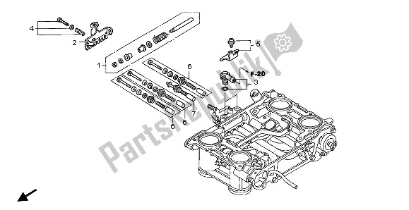 All parts for the Throttle Body (component Parts) of the Honda VFR 800 FI 1999