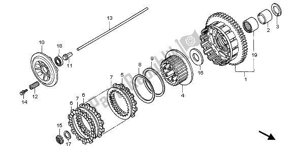 All parts for the Clutch of the Honda CBR 1000F 1998