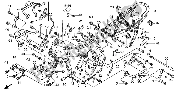 All parts for the Frame Body of the Honda ST 1300A 2010