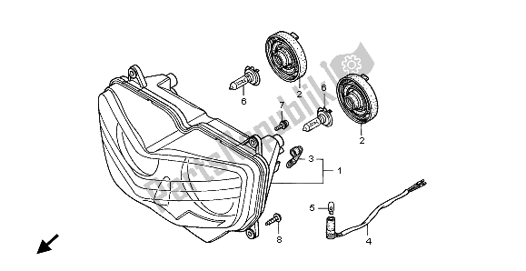 All parts for the Headlight (eu) of the Honda XL 1000V 1999