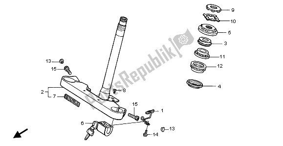 Tutte le parti per il Gambo Dello Sterzo del Honda VT 600C 1995