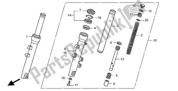 Todas las partes para Tenedor Frontal de Honda PES 150 2009