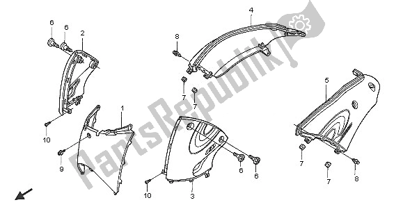 Tutte le parti per il Copertura Del Corpo del Honda NES 150 2005