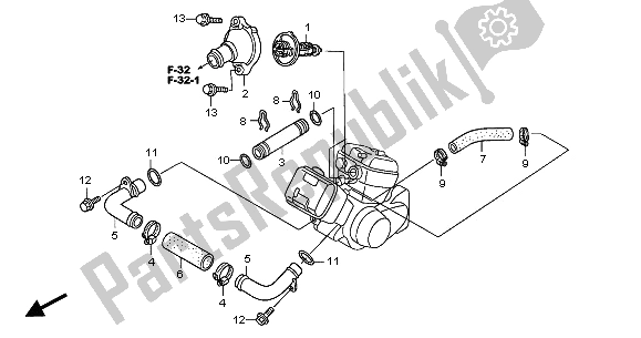 All parts for the Water Hose of the Honda XL 125V 2001