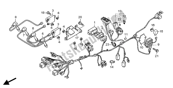 All parts for the Wire Harness of the Honda CBF 600 NA 2004