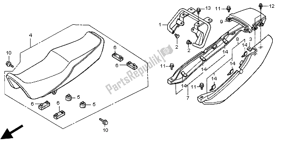 All parts for the Seat of the Honda CG 125 1998