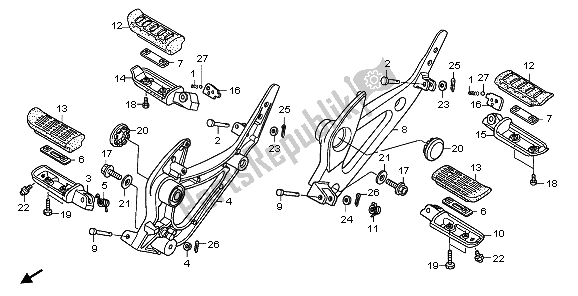 All parts for the Step of the Honda XL 1000 VA 2009