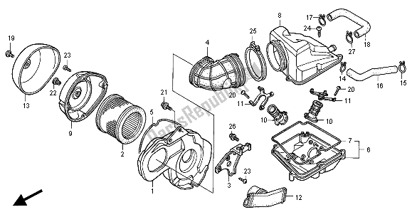 Todas las partes para Filtro De Aire de Honda VT 125C2 2000