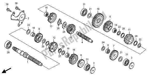 All parts for the Transmission of the Honda VT 750 CS 2012