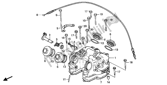 Todas las partes para Cubierta De Tapa De Cilindro de Honda XR 600R 1986