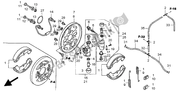 Toutes les pièces pour le Panneau De Frein Avant du Honda TRX 350 FE Fourtrax 4X4 ES 2006