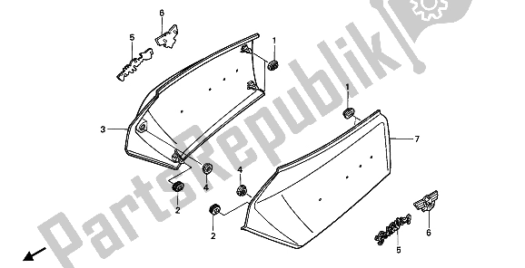 Todas as partes de Tampa Lateral do Honda GL 1500 SE 1993
