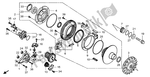 All parts for the Drive Face of the Honda NSS 250S 2008