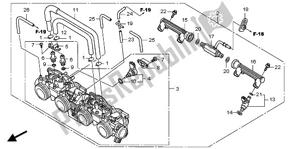 All parts for the Throttle Body of the Honda CBF 1000 TA 2010