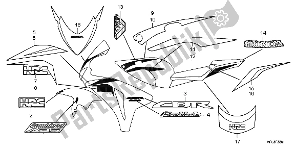 All parts for the Stripe & Mark of the Honda CBR 1000 RR 2009