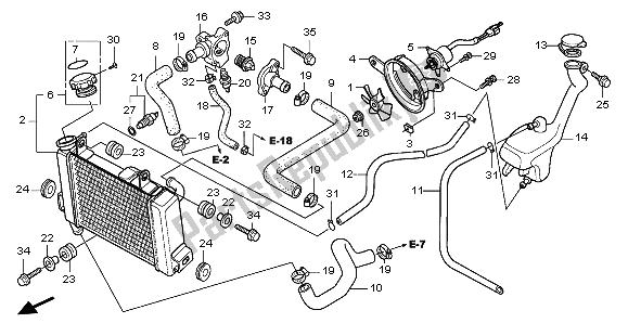 Alle onderdelen voor de Radiator van de Honda CBR 125 RS 2006