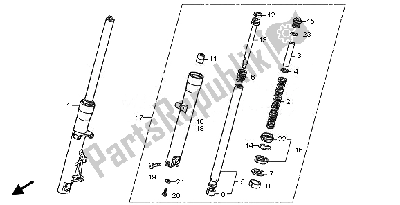 Tutte le parti per il Forcella Anteriore del Honda XL 125V 2011