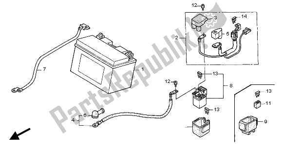 Tutte le parti per il Batteria del Honda CBR 600F 2004