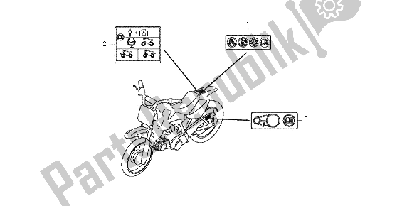 All parts for the Caution Label of the Honda CRF 50F 2012