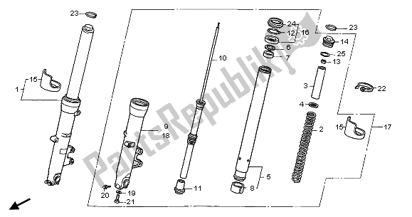 Tutte le parti per il Forcella Anteriore del Honda CBR 600F 2005