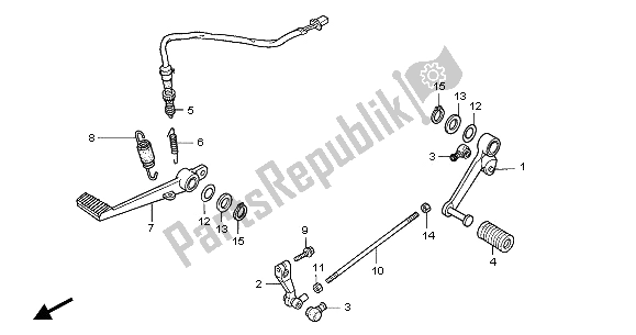 Todas as partes de Pedal De Freio E Pedal De Mudança do Honda CBR 600F 2005