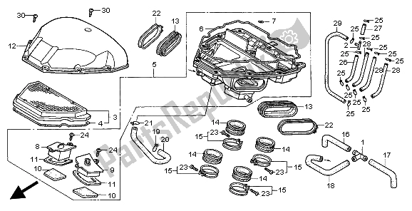 All parts for the Air Cleaner of the Honda CBR 600F 1999