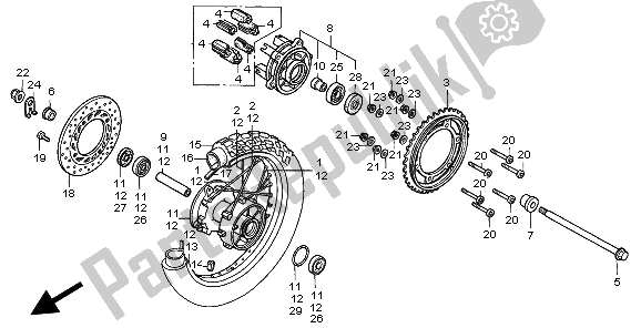 Toutes les pièces pour le Roue Arrière du Honda SLR 650 1997