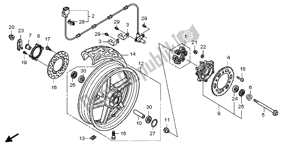 Todas las partes para Rueda Trasera de Honda VTR 250 2009