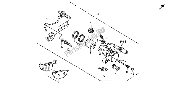 Todas las partes para Pinza De Freno Trasero de Honda XL 125V 2006